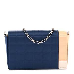 Chanel Satin Chocolate Bar Flap Blue #240747C79B